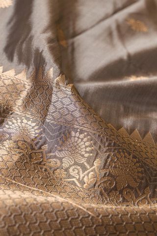 Grey Silk Viscose Kadwa Banarasi Saree thumbnail image number null