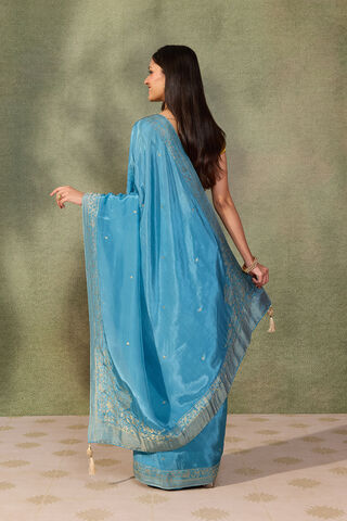 Blue Woven Pure Viscose Saree thumbnail image number null