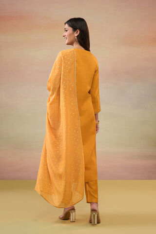 Orange Pure Viscose Embroidered Kurta Set thumbnail image number null