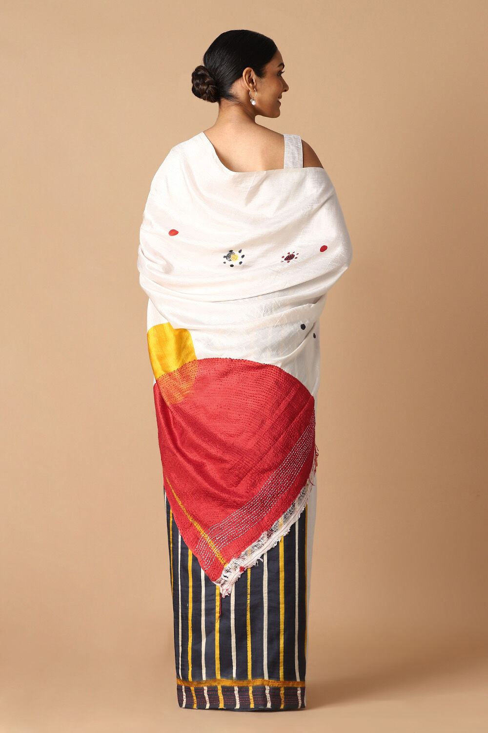 Off Pure White and Grey Silk image number null