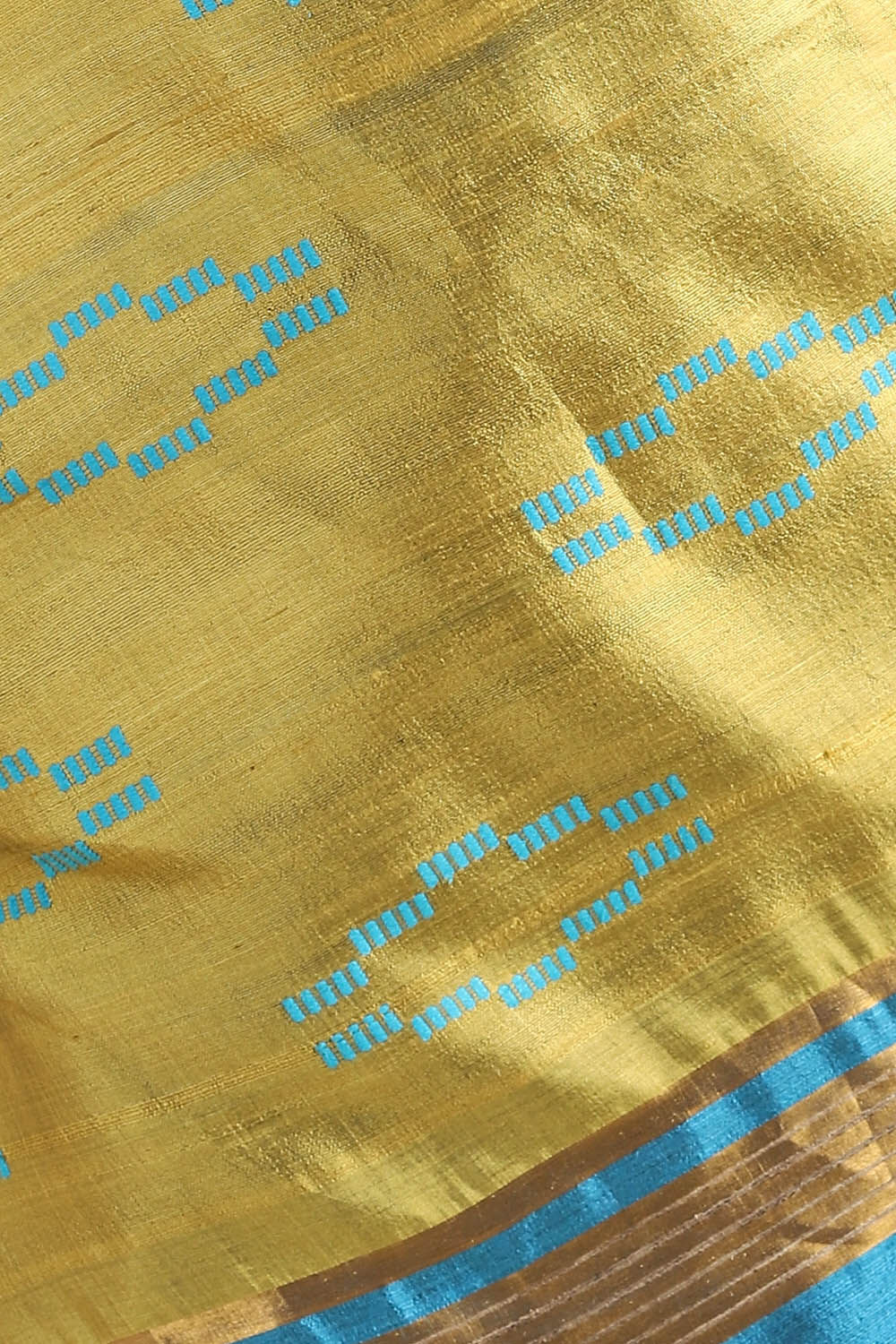 Light Blue Pure Tussar Silk Bhagalpuri Saree image number null