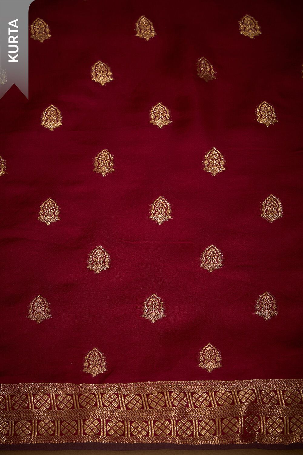 Red Woven Viscose Unstitched Suit Set image number null