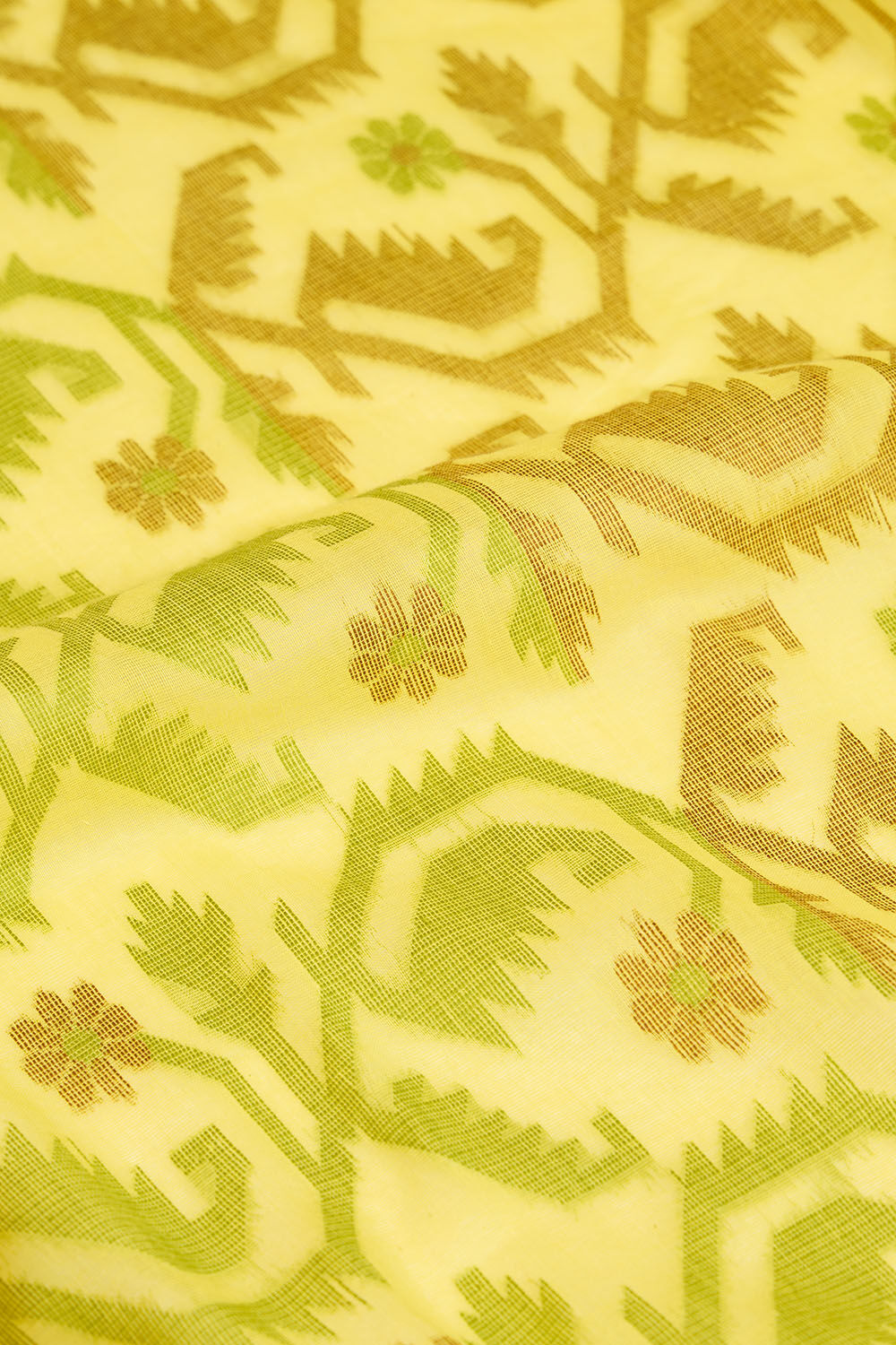 Yellow Cutwork Pure Cotton Bengal Saree image number null