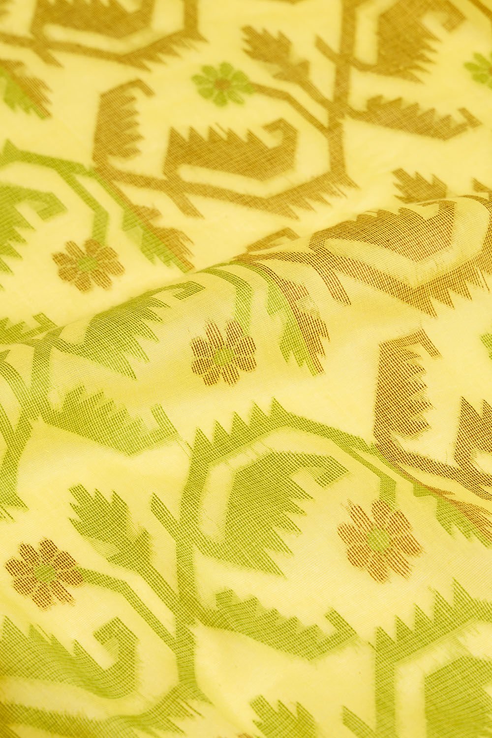 Yellow Cutwork Pure Cotton Bengal Saree image number null