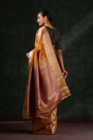 Dark Yellow Woven Silk Viscose Saree thumbnail image number null