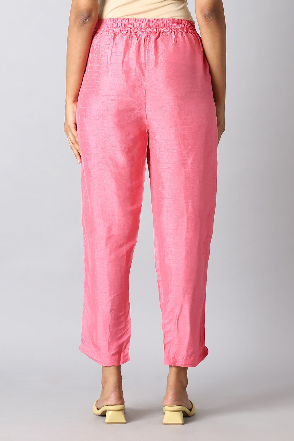 Pink Organza Cotton Woven Kurta Set image number null