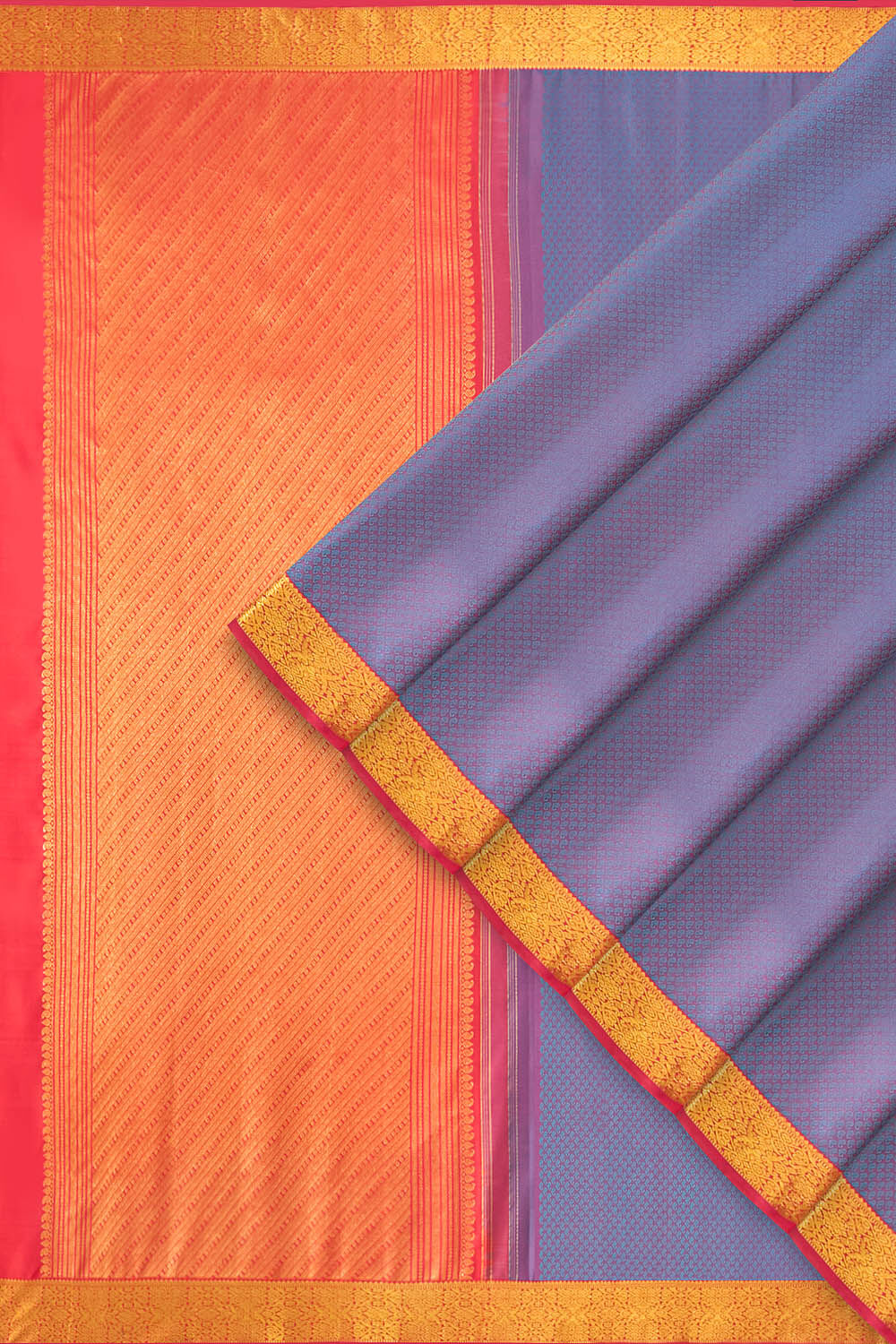 Violet Pure Silk Woven Kanjivaram Saree image number null