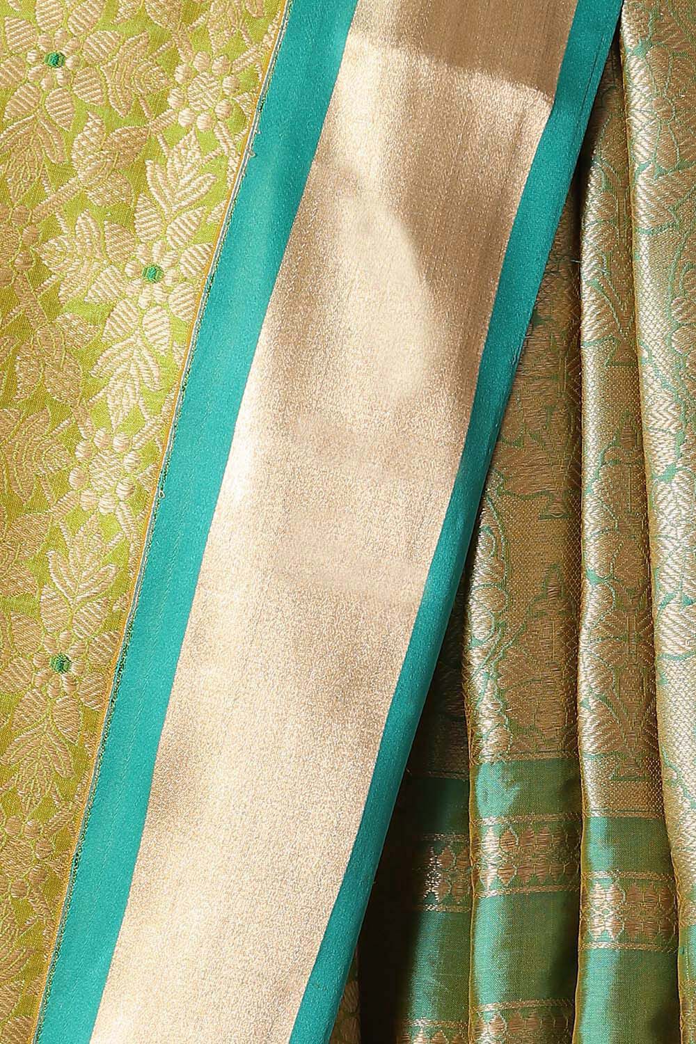 Light Green Pure Silk Banarasi Brocade Saree image number null