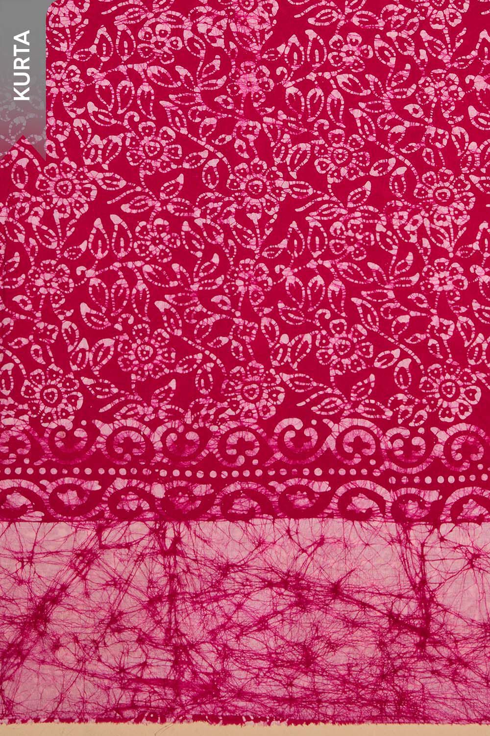 Dark Pink Batik Pure Cotton Unstitched Suit Set image number null