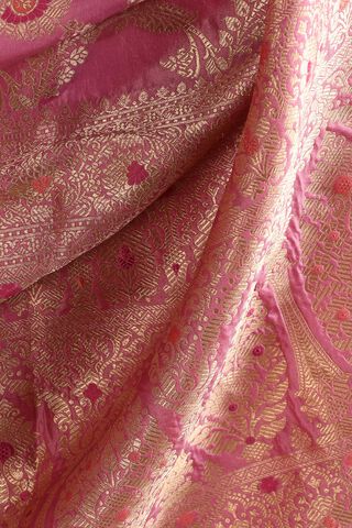 Violet Pure Silk Woven Banarasi Saree thumbnail image number null