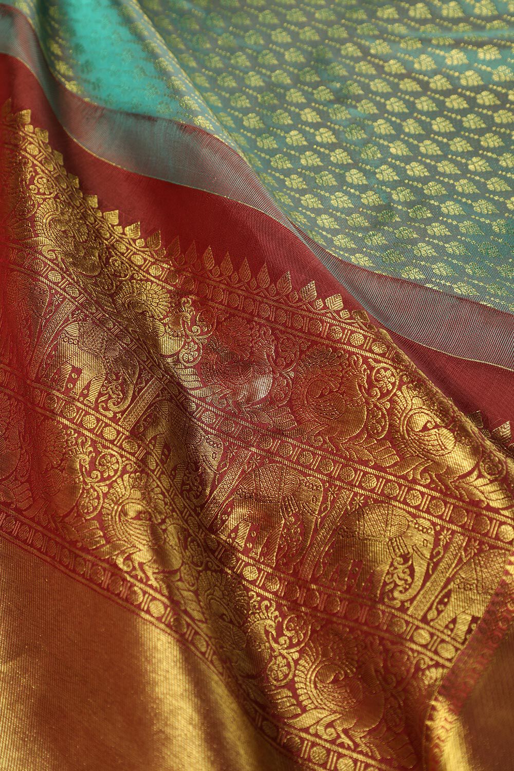 Yellow Woven Pure Silk Kanjivaram Saree image number null