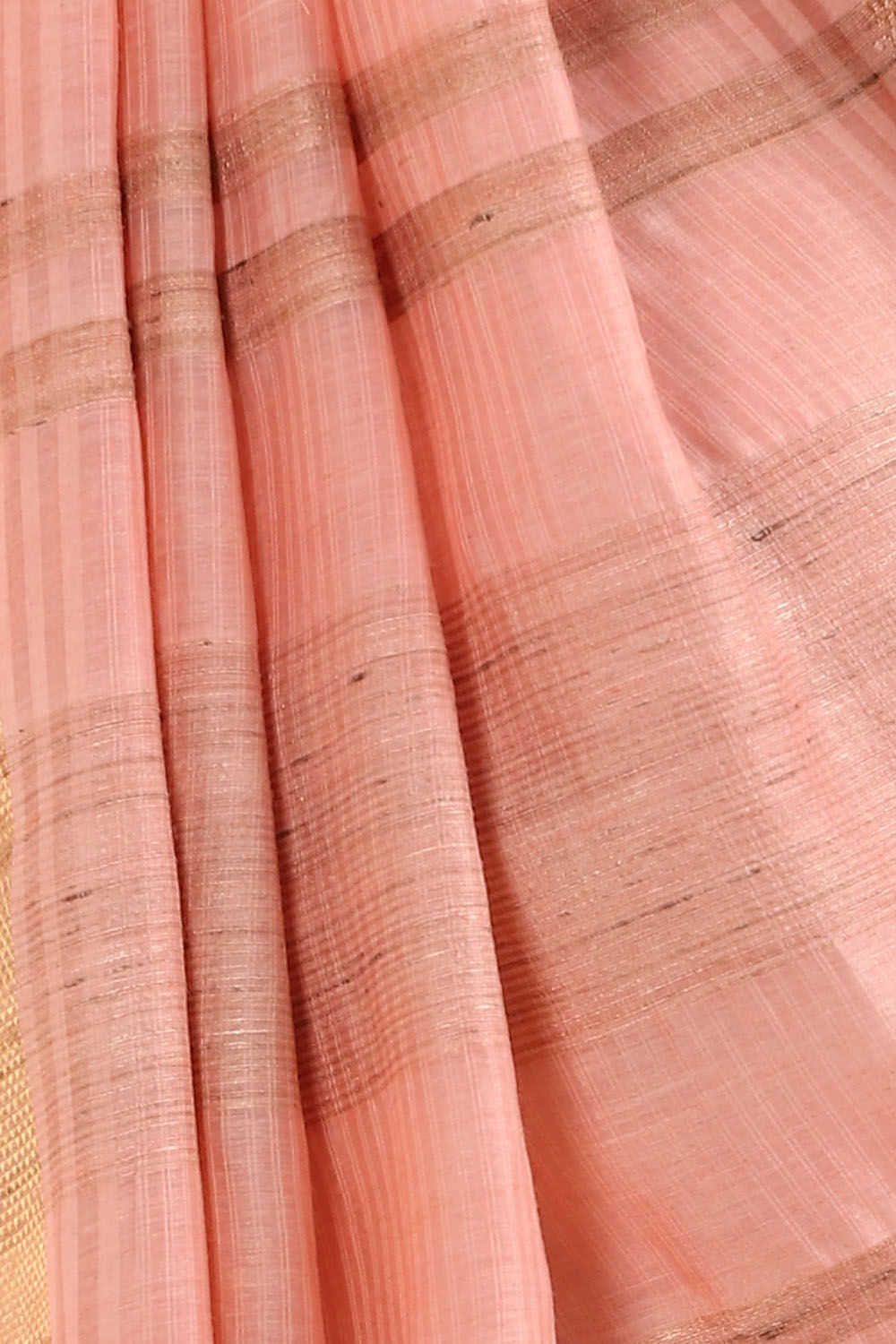 Light Pink Pure Silk Linen Bhagalpuri Saree image number null