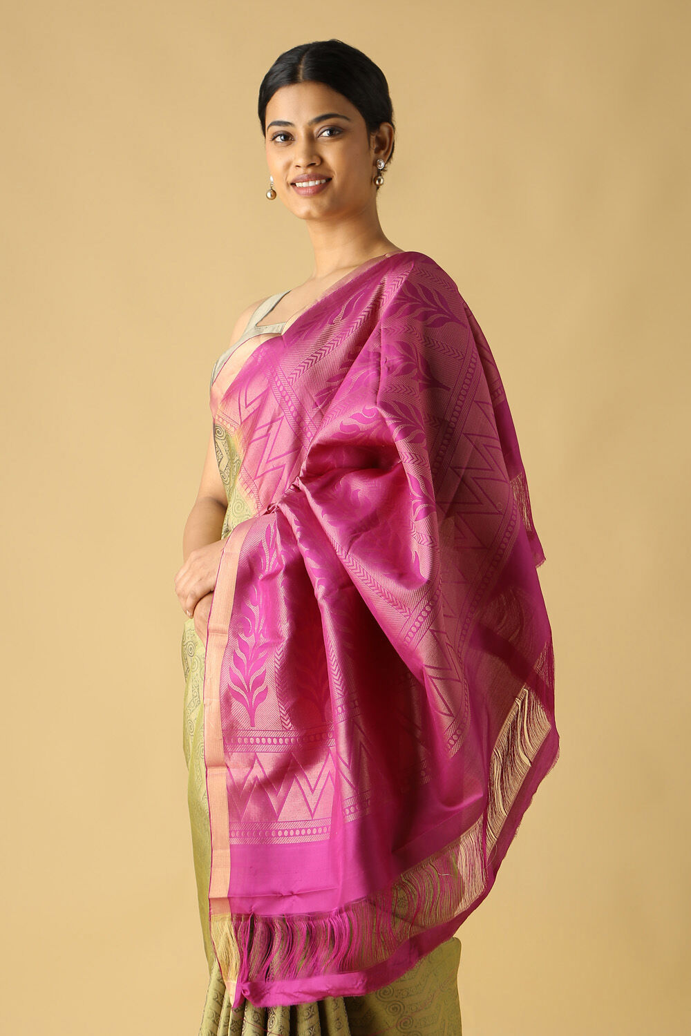Light Green Pure Silk South Saree image number null