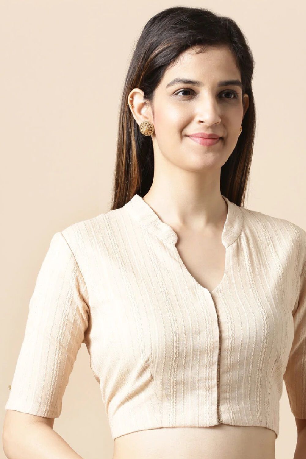 Beige Cotton Blouse image number null