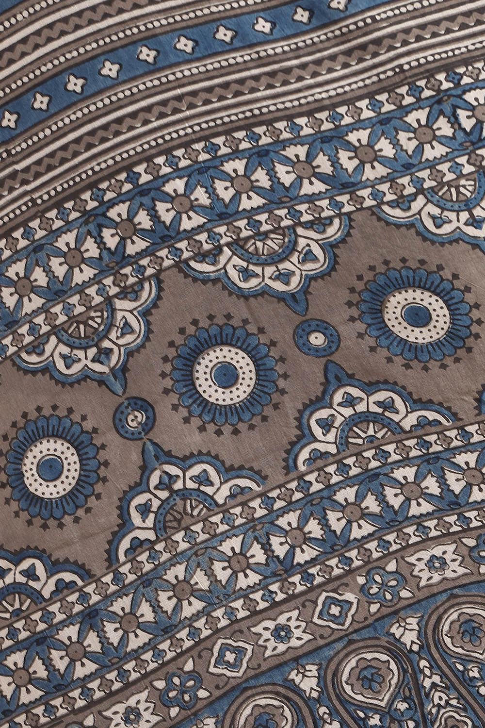 Grey Pure Cotton Ajrakh Printed Saree image number null