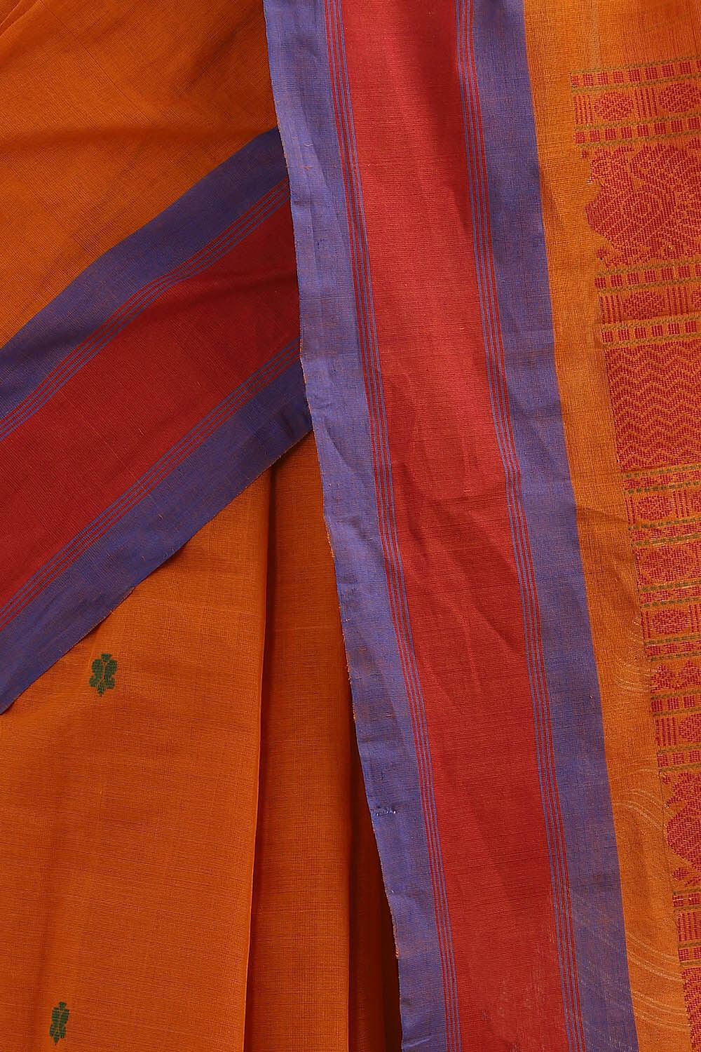 Dark Yellow Pure Cotton South Saree image number null