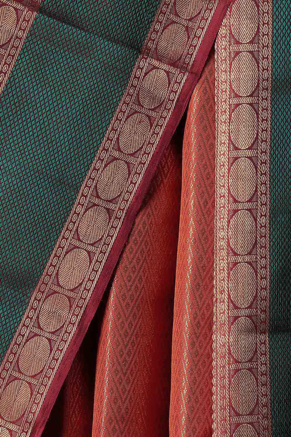 Orange Pure Silk Kanjivaram Saree image number null