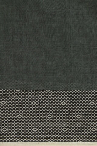 Smoky Green Pure Cotton Woven Bengali Saree thumbnail image number null