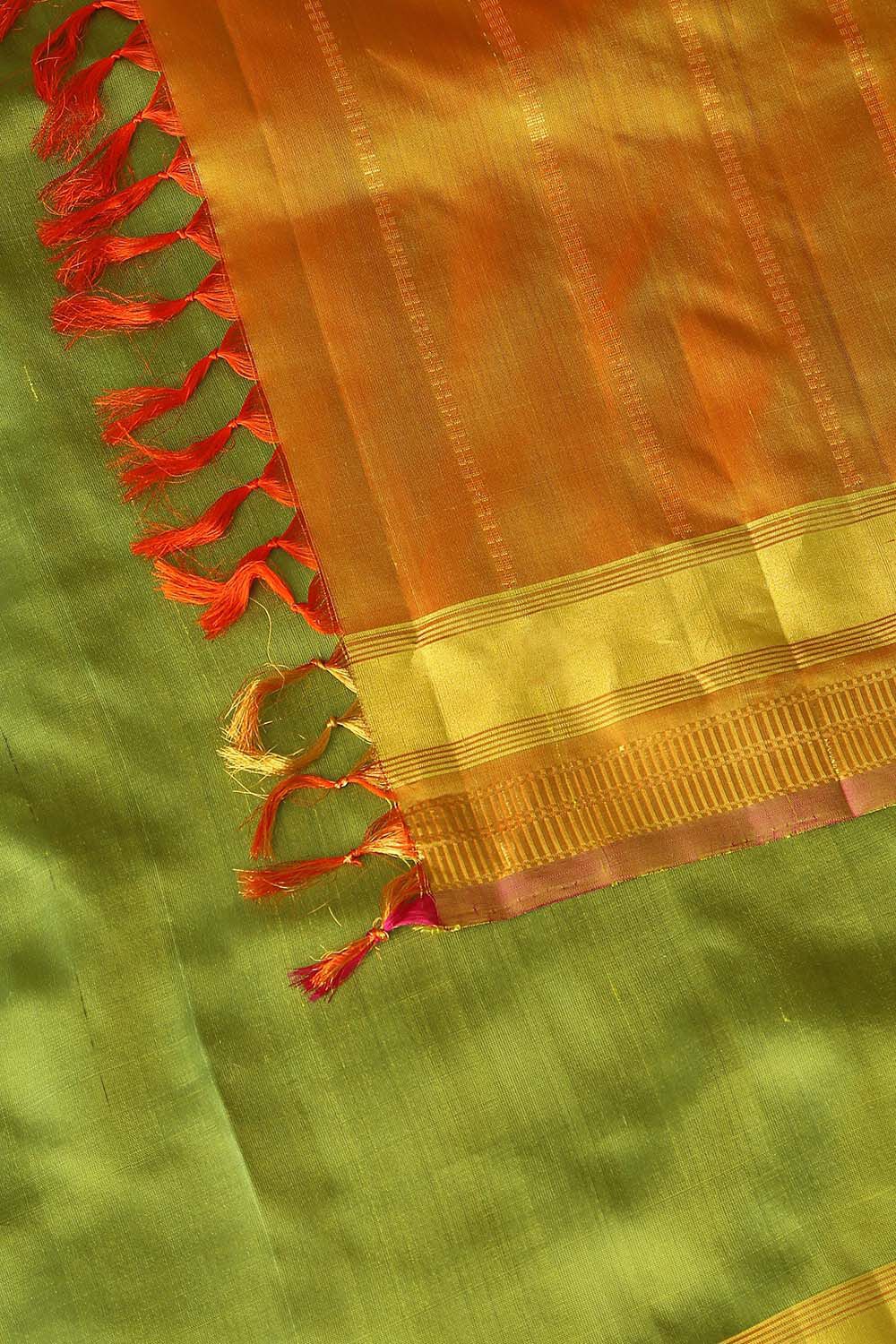 Green Pure Silk Kanjivaram inspired Saree image number null