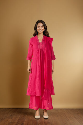Pink Cotton Viscose Cutwork Kurta Set thumbnail image number null