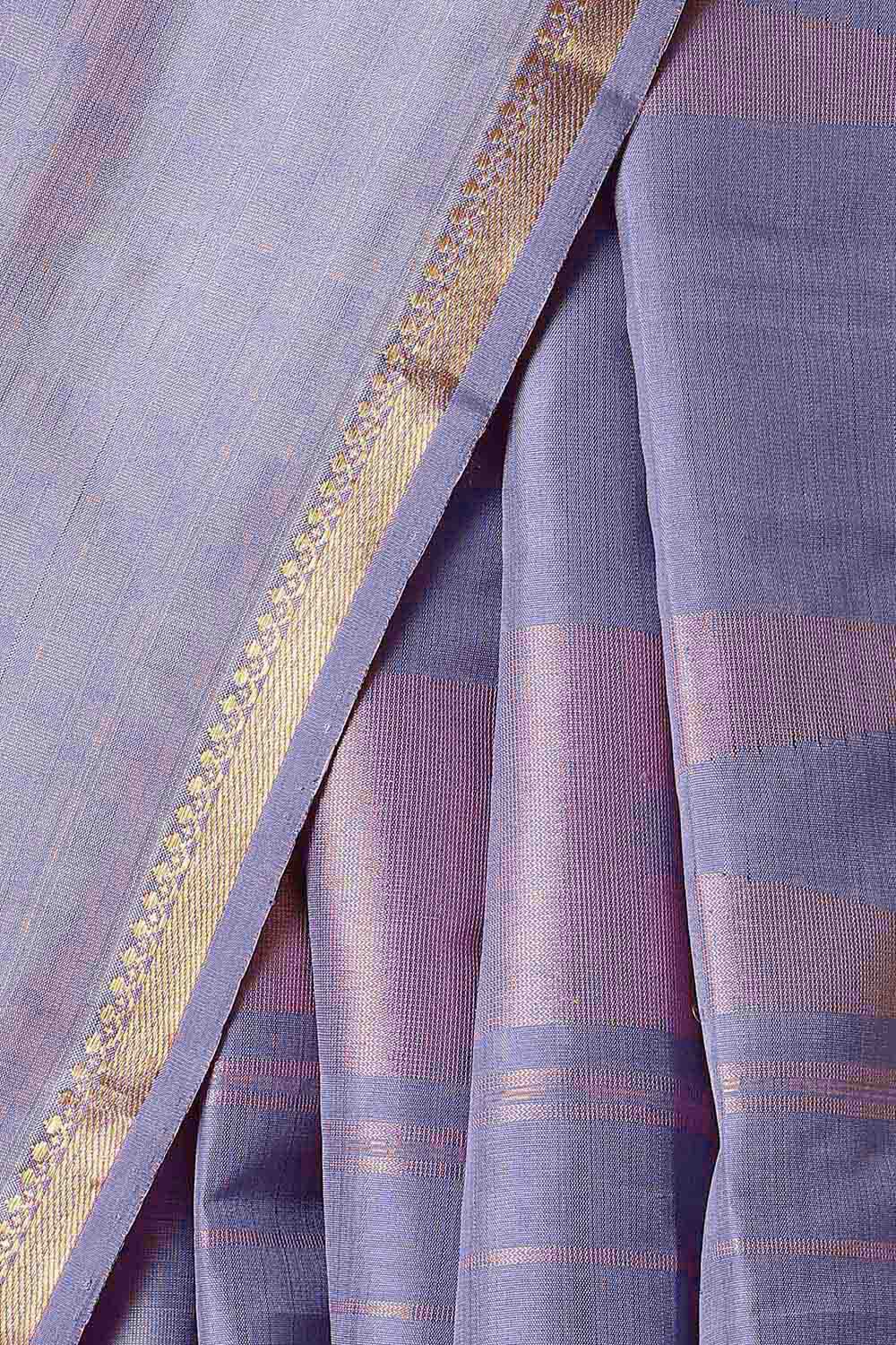 Violet Pure Silk Kanjivaram Saree image number null