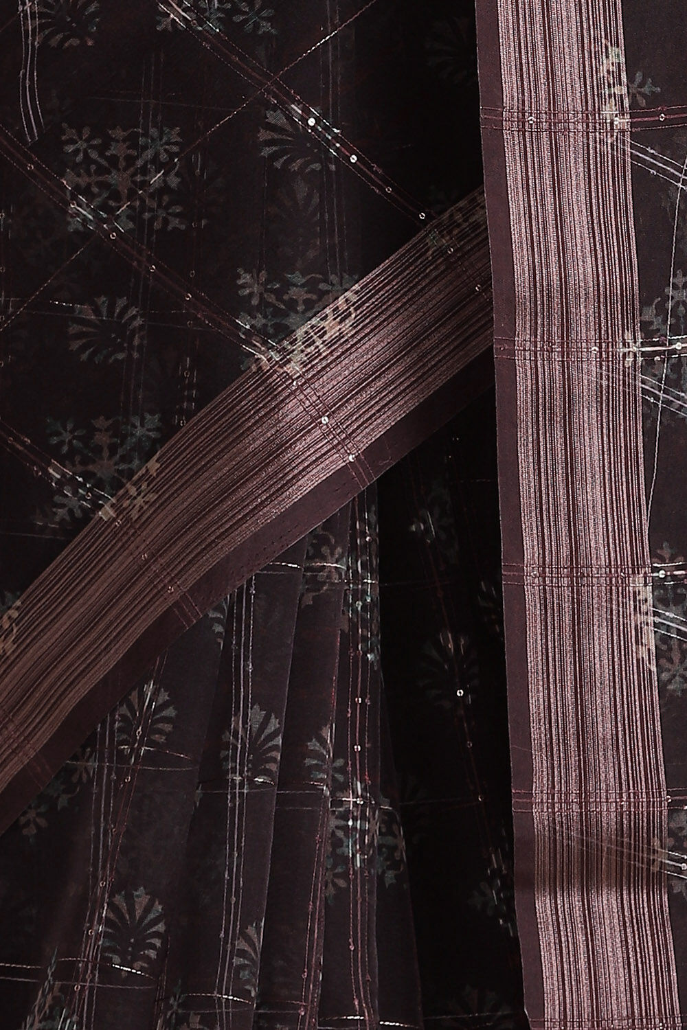 Brown Pure Embroidered Saree image number null