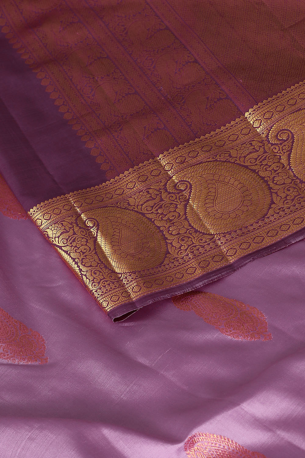 Light Violet Pure Silk Kanjivaram Saree image number null