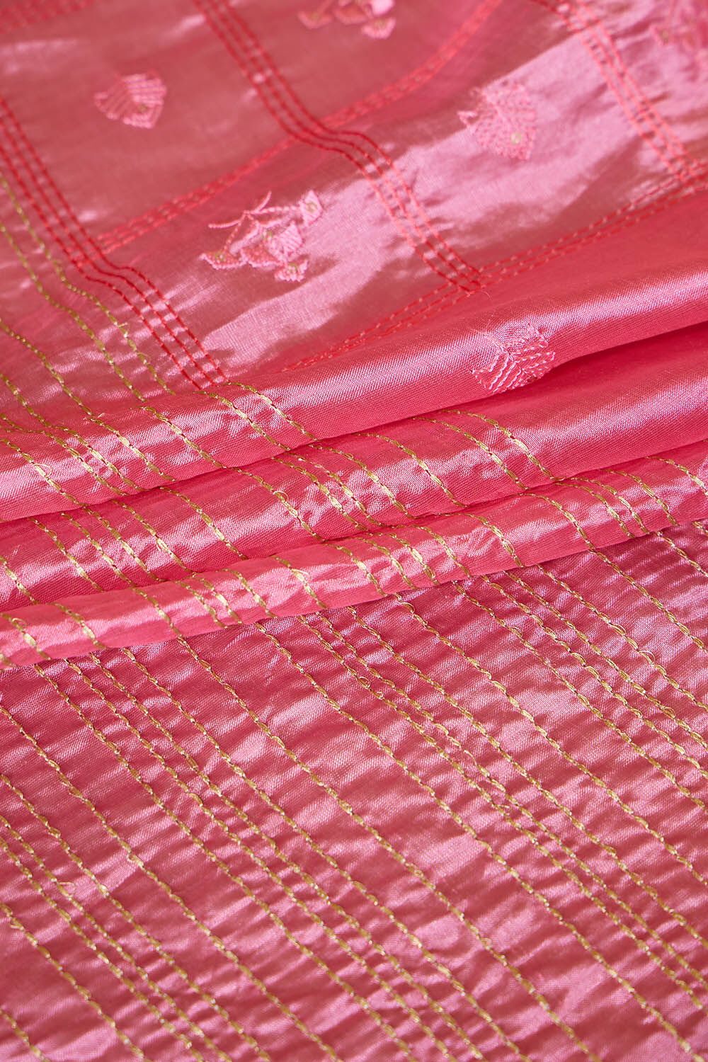 Pink Embroidered Silk Tencel Saree image number null
