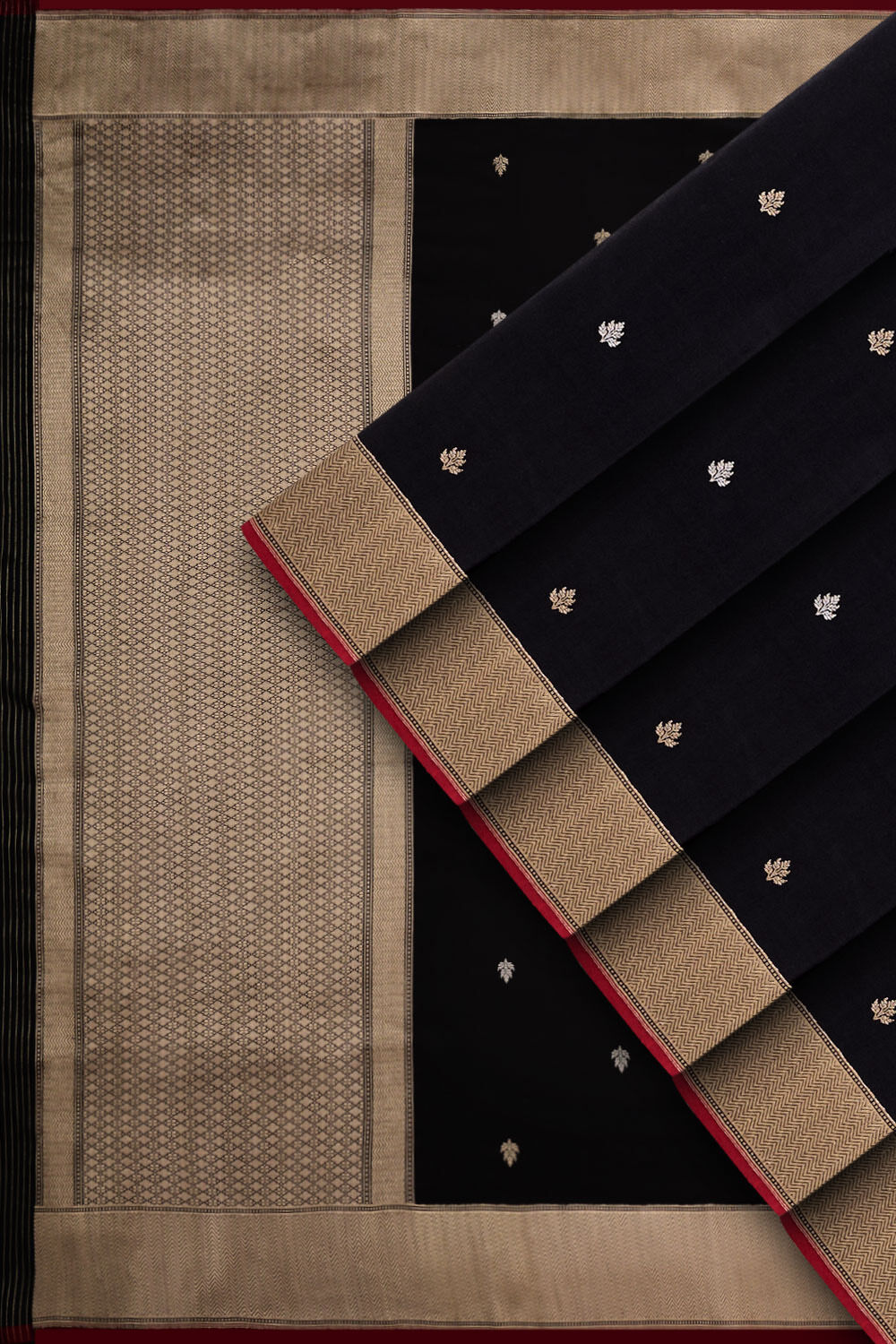 Black Pure Silk Kadwa Banarasi Saree image number null