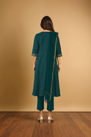 Dark Green Pure Cotton Screen Printed Kurta Set thumbnail image number null
