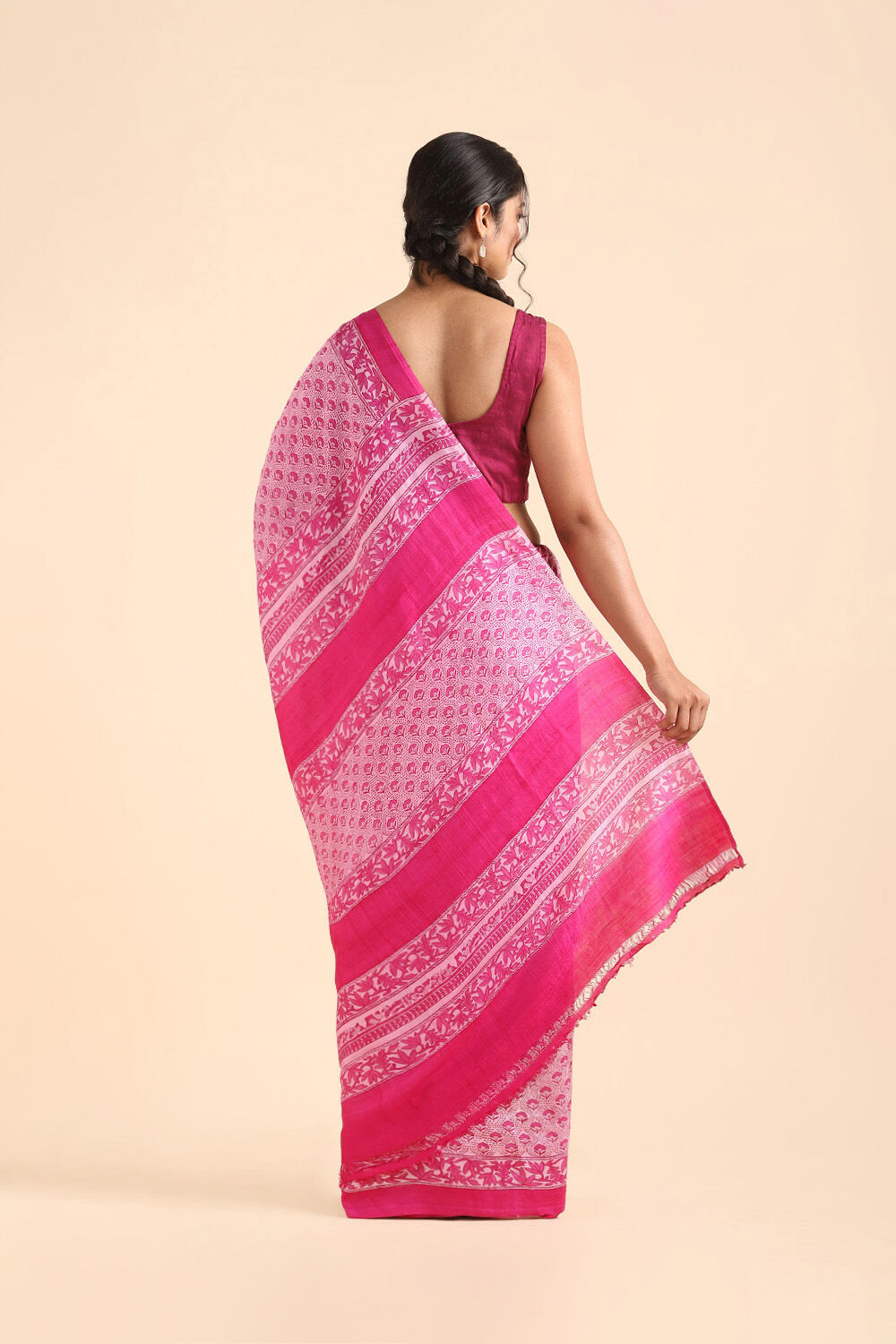 Pink Pure Silk Printed Saree image number null