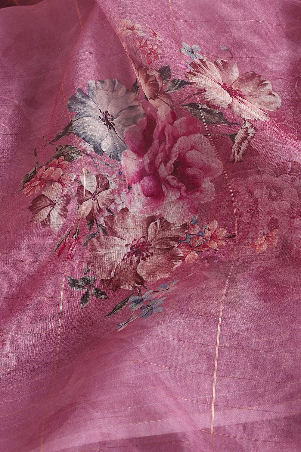Pink Pure Embroidered Saree image number null