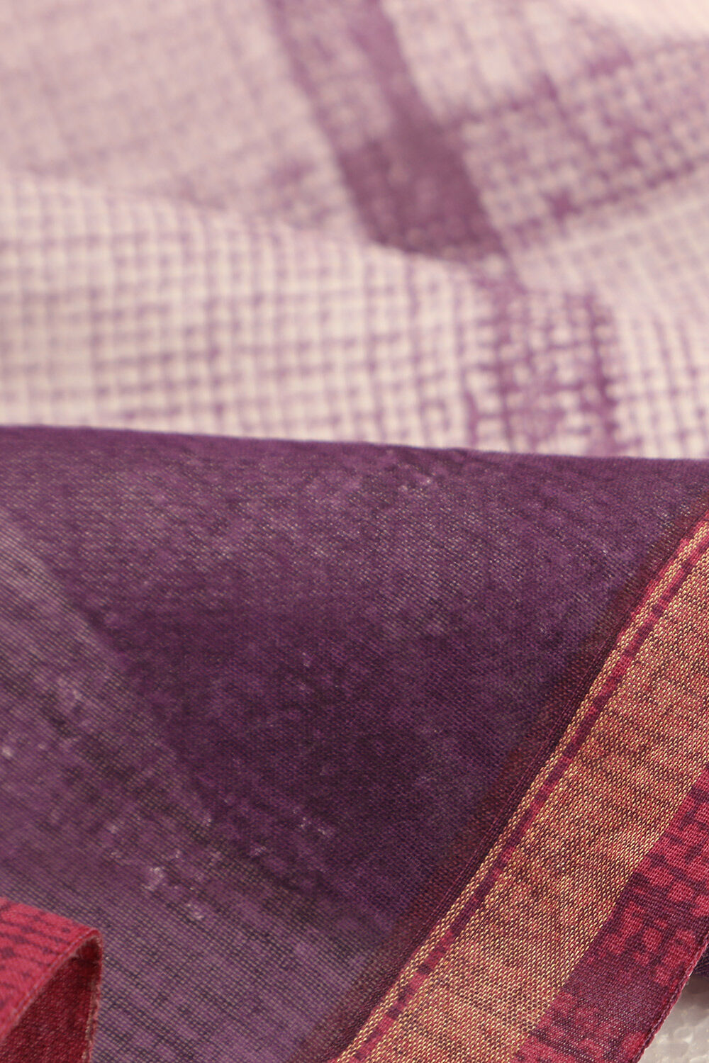Light Violet Pure Silk Cotton Block Printed Saree image number null