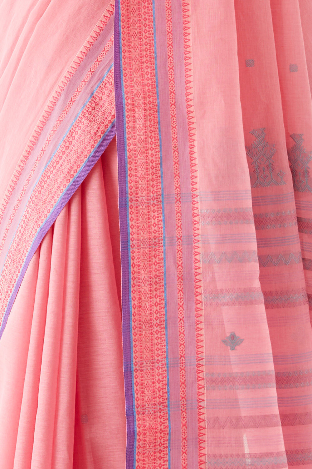 Light Pink Pure Cotton Bengali Jamdani Saree image number null