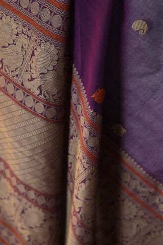 Purple Woven South Pure Cotton Saree thumbnail image number null