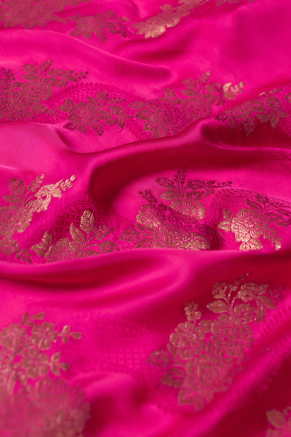 Pink Woven Viscose Satin Saree image number null