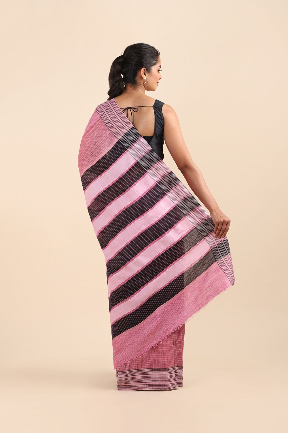 Light Pure Pink Tussar Bhagalpuri Saree image number null