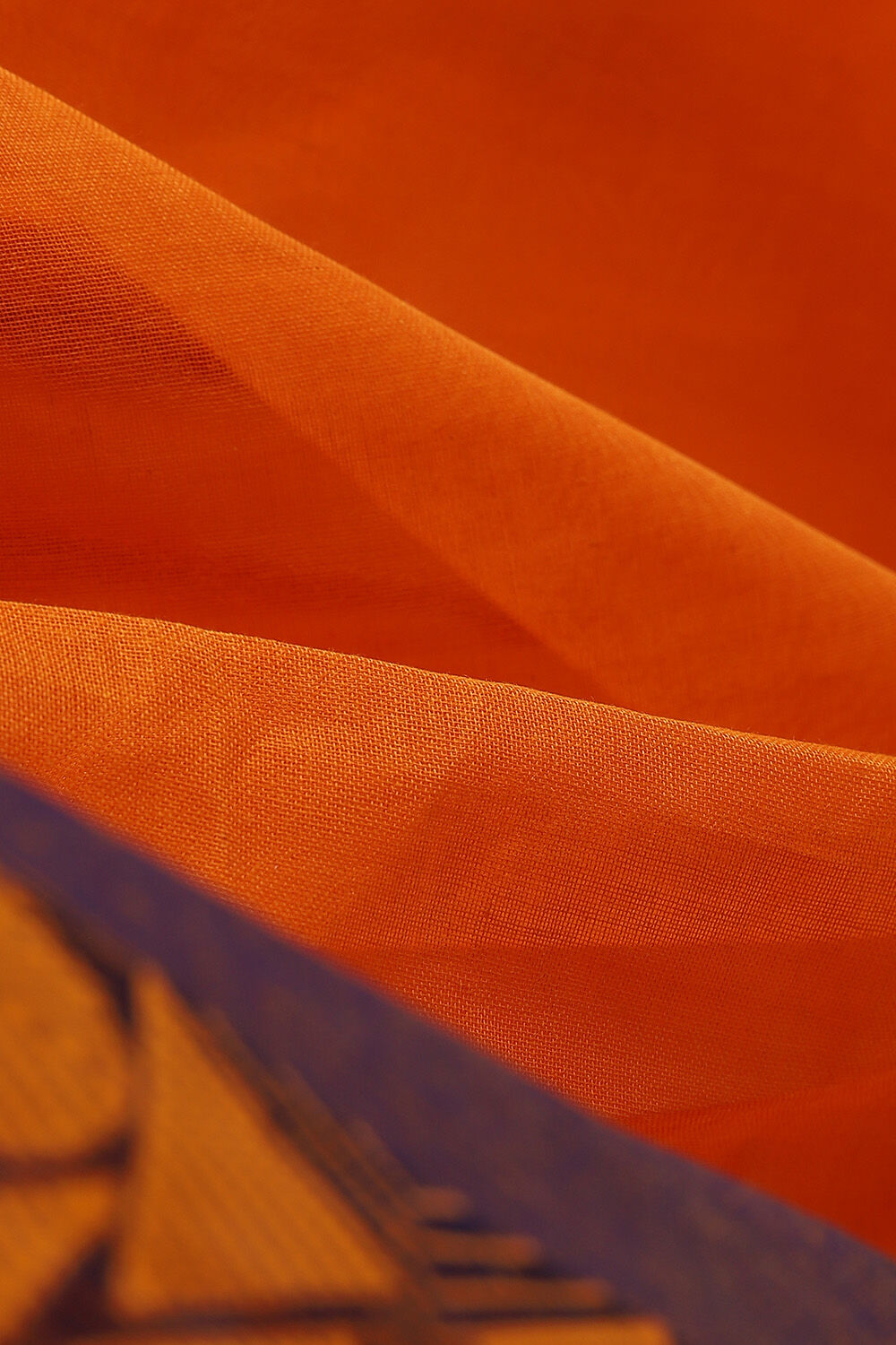 Orange Pure Cotton Bengal Saree image number null