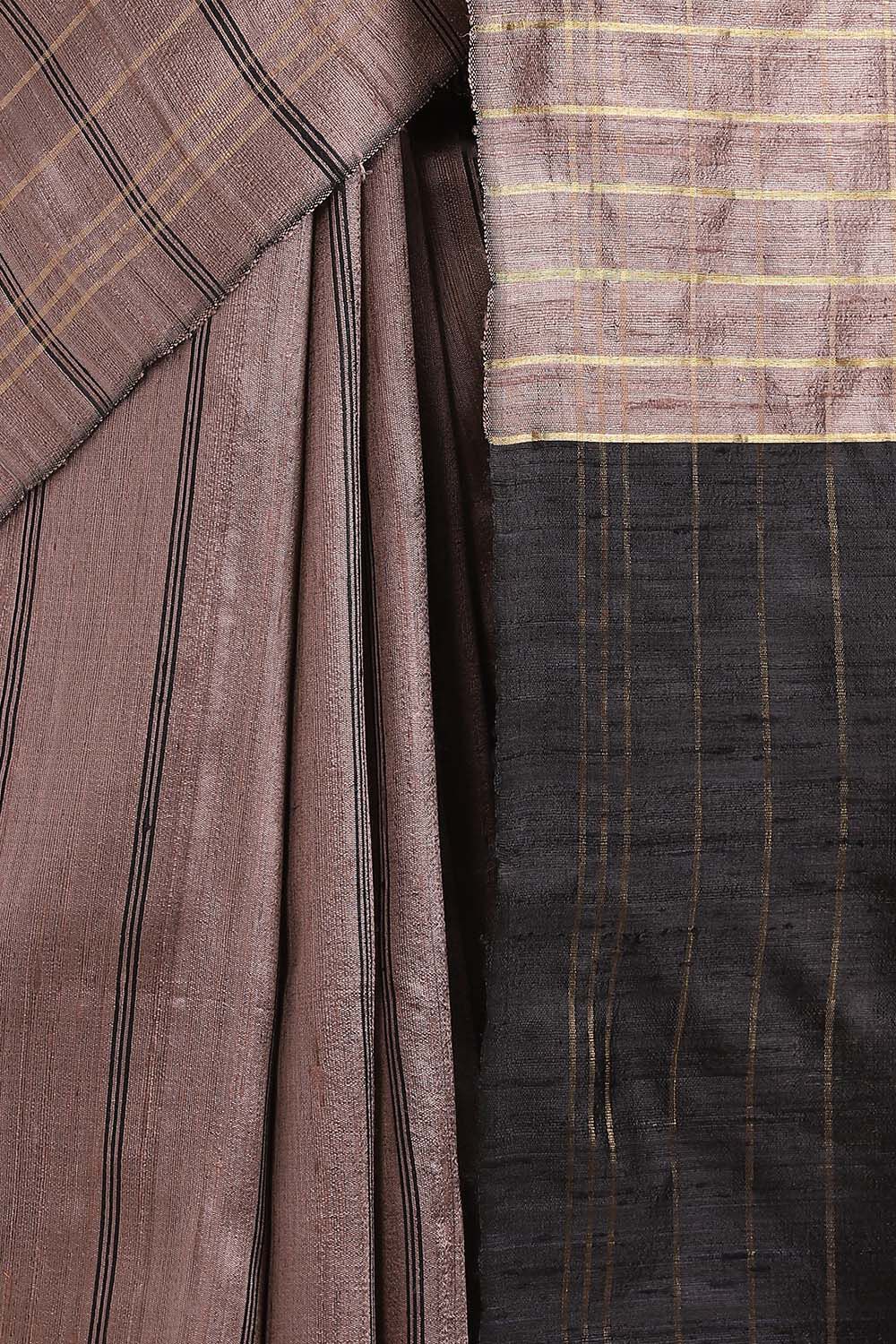 Grey Pure Tussar Silk Bhagalpuri Saree image number null