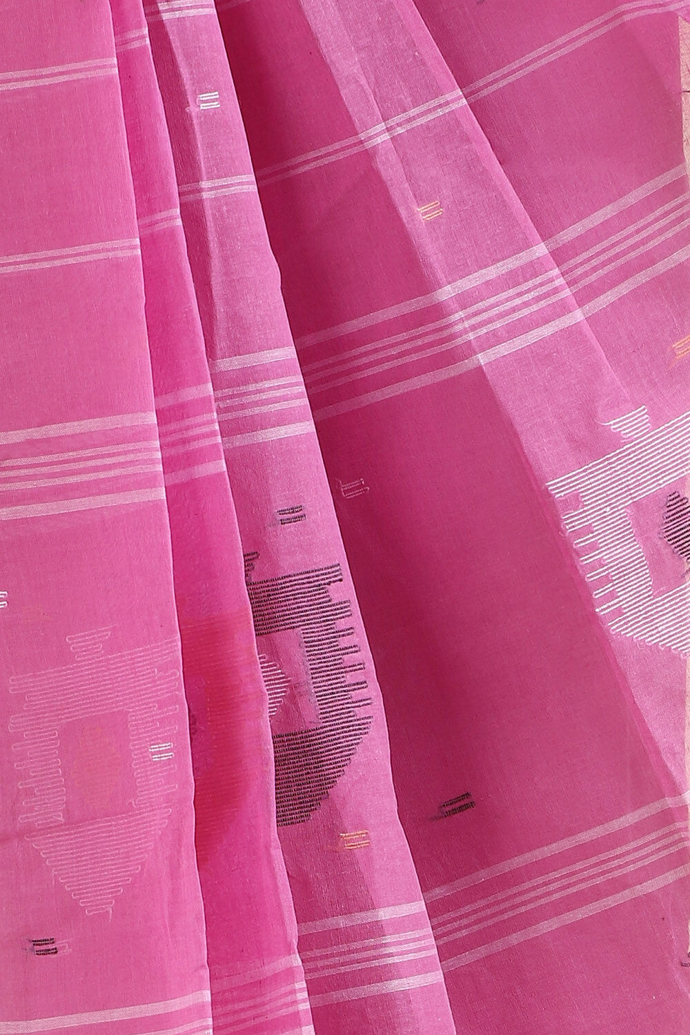 Dark Pink Pure Cotton Bengal Saree image number null