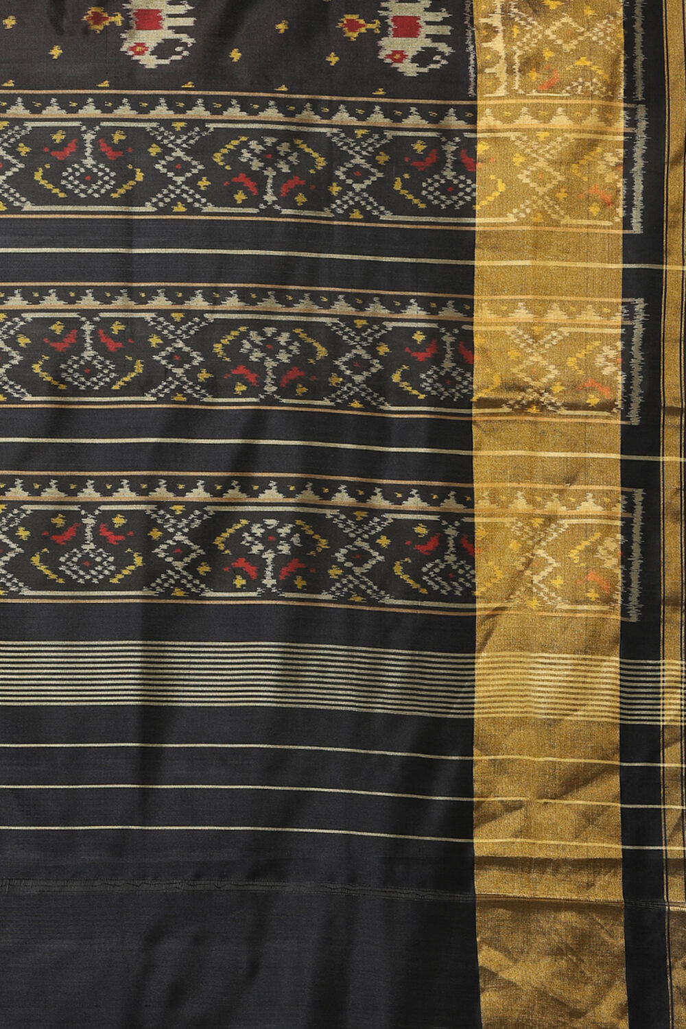 Black Pure Silk Patola Ikat Saree image number null