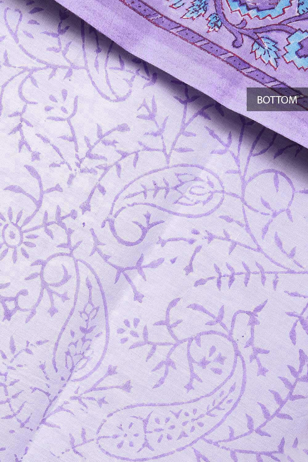 Light Violet Block Printed Cotton Suit image number null