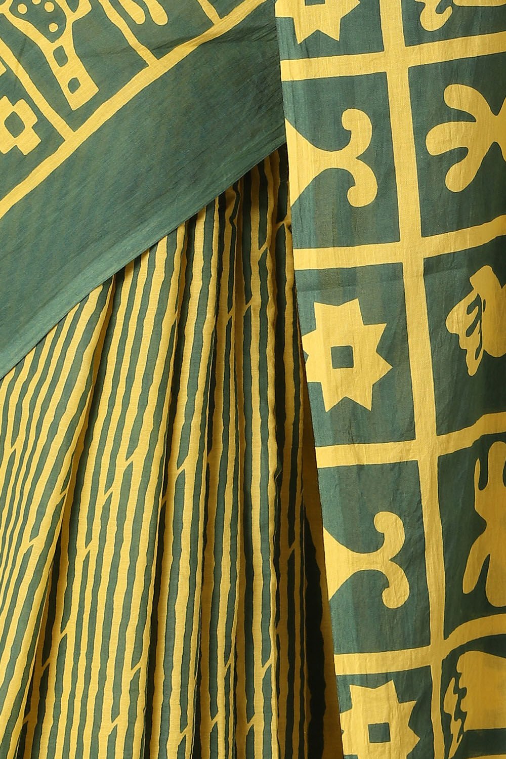 Yellow Pure Cotton Printed Saree image number null