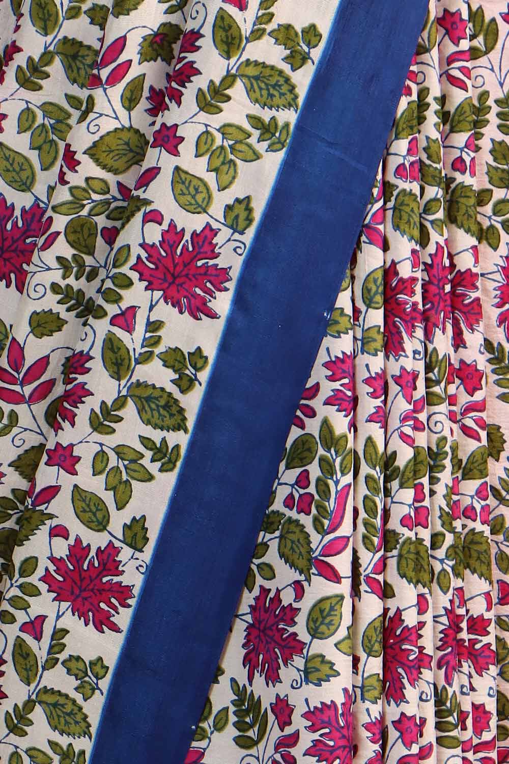 Multicolored Pure Silk Printed Saree image number null