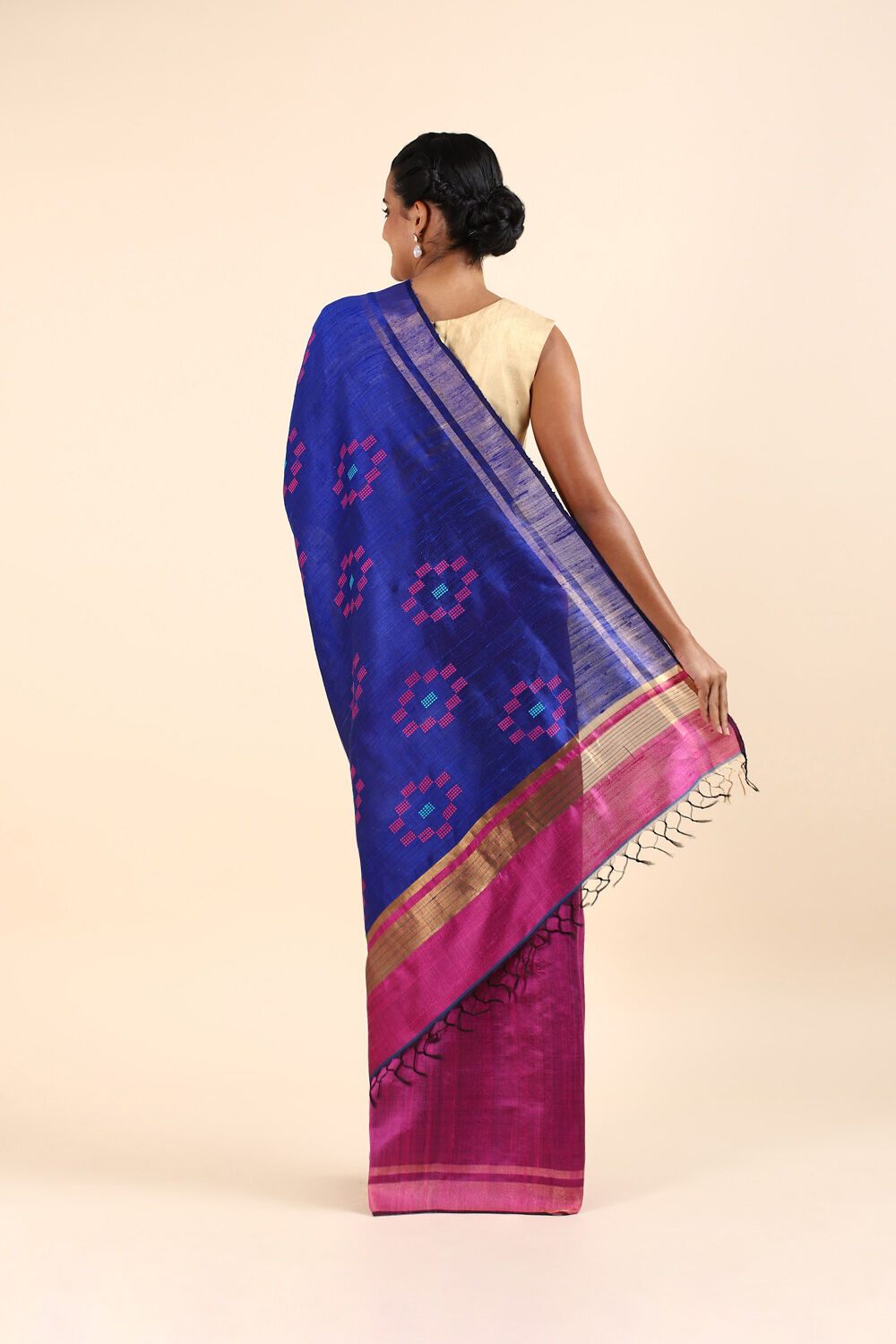 Pink Pure Tussar Silk Bhagalpuri Saree image number null