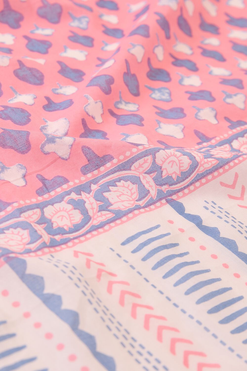 Light Blue Rajasthan Screen Printed Pure Cotton Saree image number null