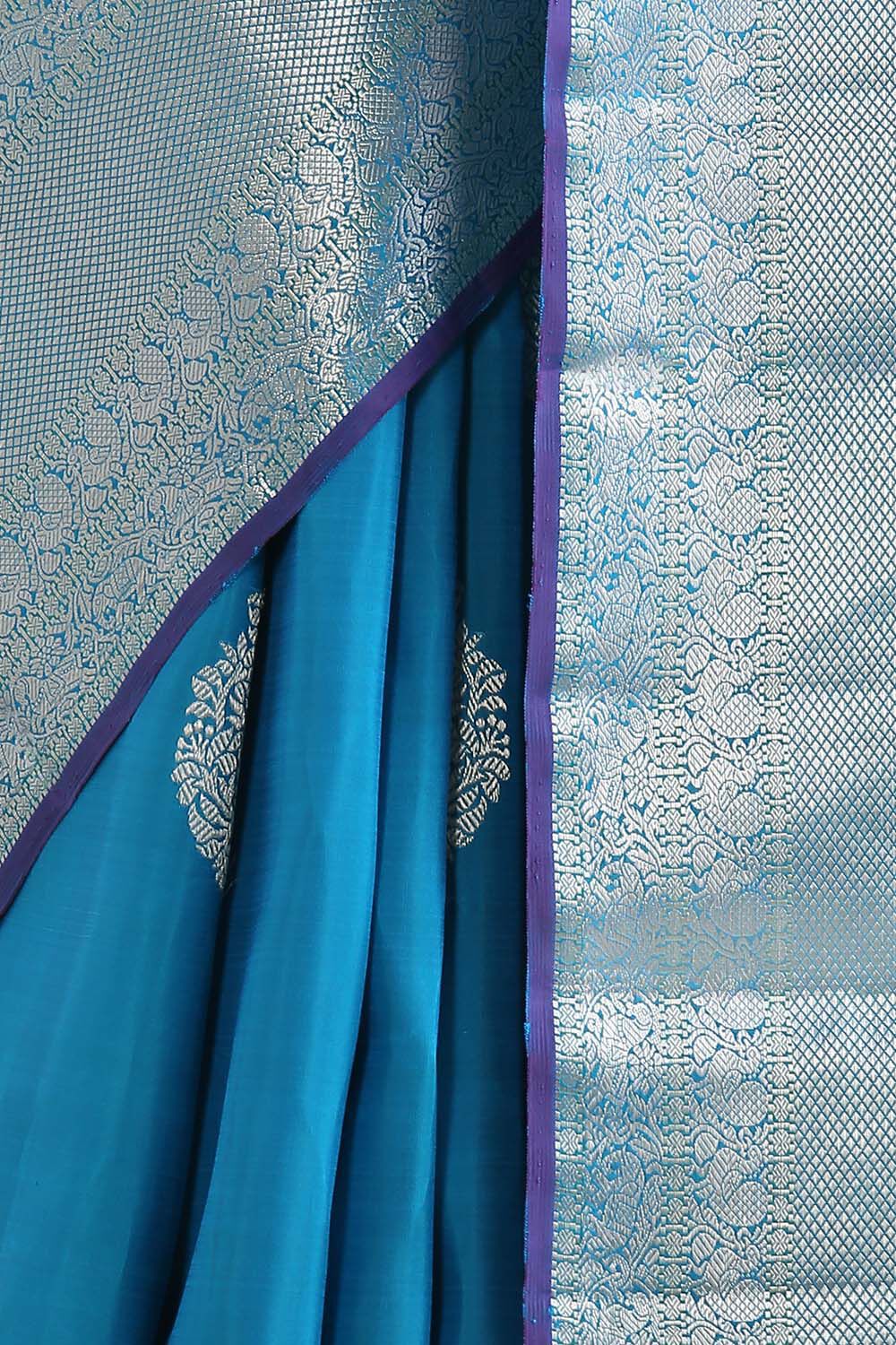 Light Blue Pure Silk Kanjivaram Saree image number null