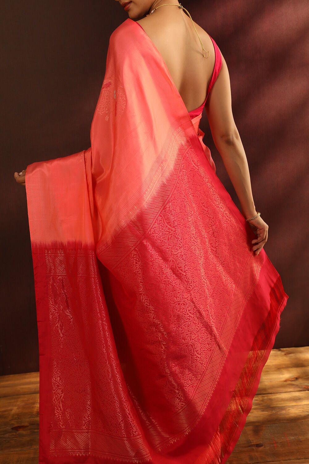 Pink Woven South Silk Tencel Saree image number null