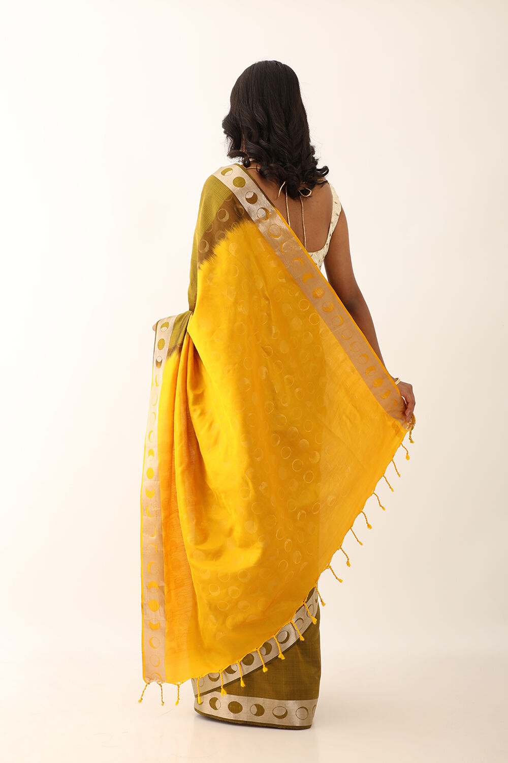 Yellow Pure Silk Woven South Saree image number null