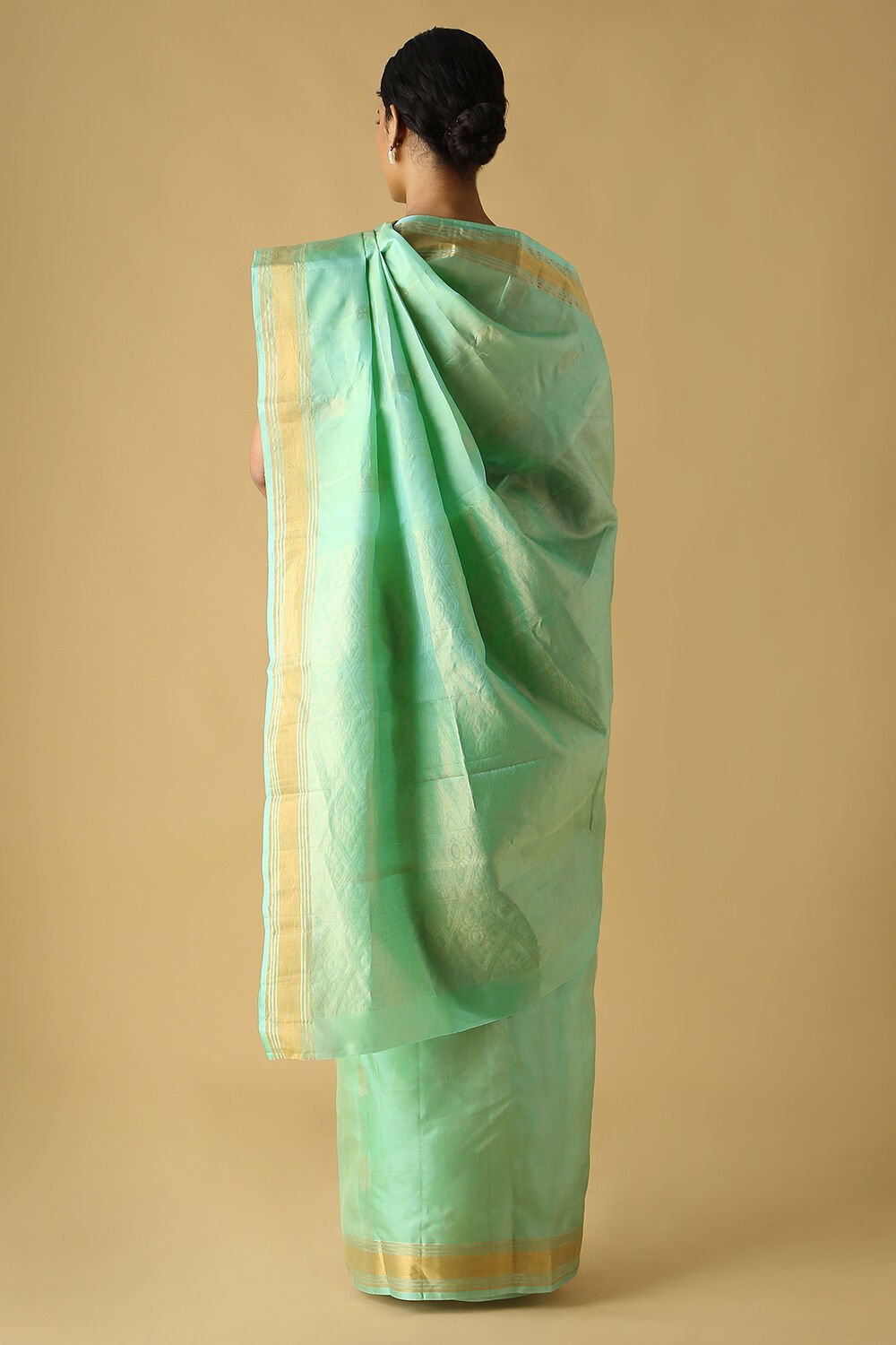 Light Green Pure Silk South Saree image number null